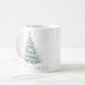 Christmas Merry & Bright Christmas Tree Mint Pink コーヒーマグカップ (正面左)