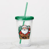 Christmas – “Merry & Bright Santa” アクリルタンブラー (裏面)