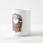 Christmas – “Merry & Bright Santa” コーヒーマグカップ (中央)