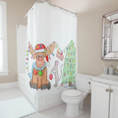 Christmas - Merry Christ-Moose! シャワーカーテン (インサイチュ)