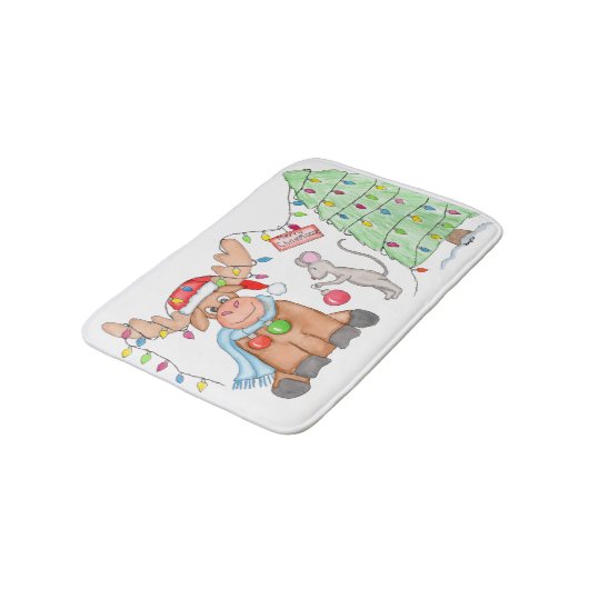 Christmas - Merry Christ-Moose! バスマット (アングル)