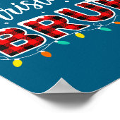 Christmas Merry Christmas Bruh Buffalo Plaid Santa ポスター (角)