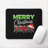 Christmas Merry Christmas Bruh Buffalo Plaid Santa マウスパッド (マウス)