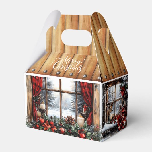 Christmas Merry Christmas Country Cabin Gift フェイバーボックス (正面サイド)