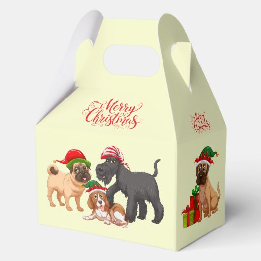 Christmas Merry Christmas Dogs Favor Gift フェイバーボックス (正面)