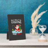 Christmas Merry Christmas For Gift Fishing Santa フォトプラーク (側面)