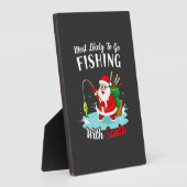 Christmas Merry Christmas For Gift Fishing Santa フォトプラーク (側面)