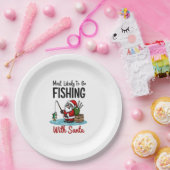 Christmas Merry Christmas For Gift Fishing Santa ( ペーパープレート (パーティー)