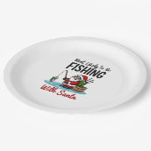 Christmas Merry Christmas For Gift Fishing Santa ( ペーパープレート (アングル)