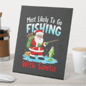 Christmas Merry Christmas For Gift Fishing Santa ( 台座サイン (インサイチュ)