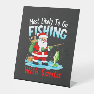 Christmas Merry Christmas For Gift Fishing Santa ( 台座サイン