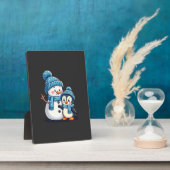 Christmas Merry Christmas For Gift Penguin Snowman フォトプラーク (側面)