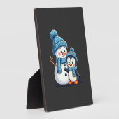 Christmas Merry Christmas For Gift Penguin Snowman フォトプラーク (側面)