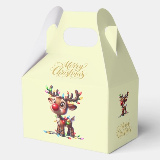 Christmas Merry Christmas Rudolph Favor Gift Box フェイバーボックス (正面)