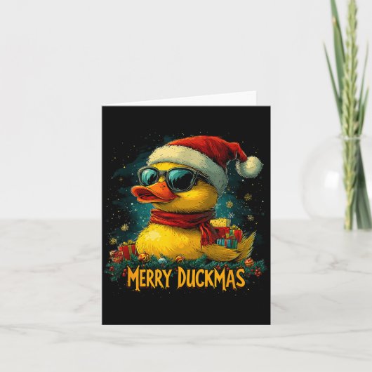 Christmas Merry Duckmas Funny Quackmas Pajama Duck カード (正面)