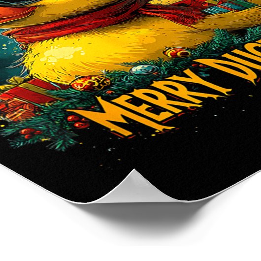 Christmas Merry Duckmas Funny Quackmas Pajama Duck ポスター (角)