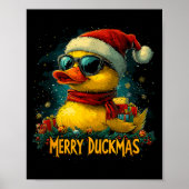 Christmas Merry Duckmas Funny Quackmas Pajama Duck ポスター (正面)