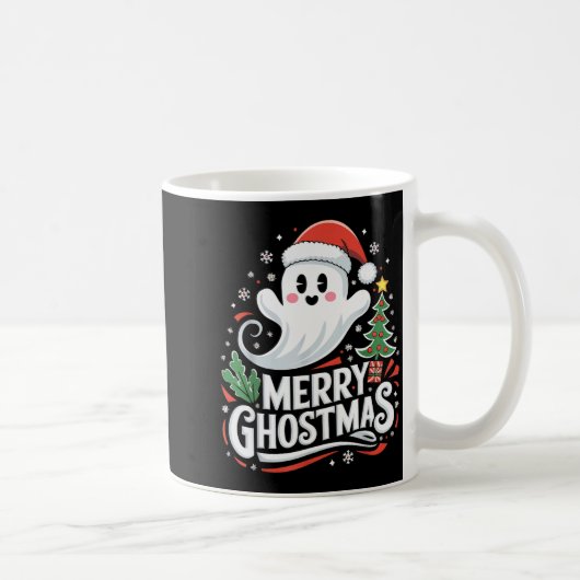 Christmas Merry Ghostmas Santa Srit Xmas Pajamas S コーヒーマグカップ (右)