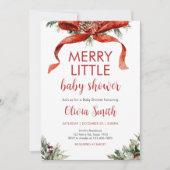 Christmas Merry Little Baby Shower  招待状 (正面)