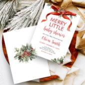Christmas Merry Little Baby Shower  招待状
