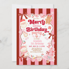 Christmas Merry Little Birthday Invitation 招待状