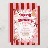 Christmas Merry Little Birthday Invitation 招待状 (正面/裏面)