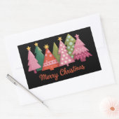 Christmas  Merry Xmas Trees Holiday Preppy 長方形シール (封筒)