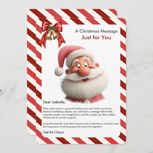 Christmas Message Card from Santa for Children シーズンカード (正面/裏面)