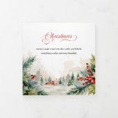 Christmas Message Watercolor Winter Scene  三つ折りクリスマスカード (カバー)