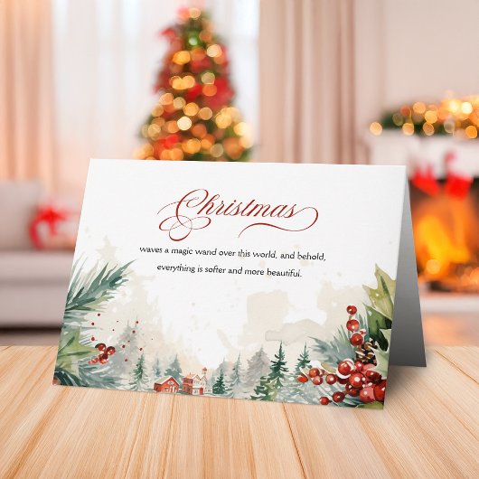 Christmas Message Winter Scene Non Photo シーズンカード