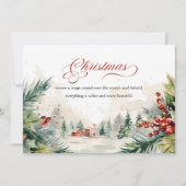 Christmas Message Winter Scene Non Photo シーズンカード (正面)