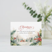 Christmas Message Winter Scene Non Photo シーズンポストカード (スタンド正面)
