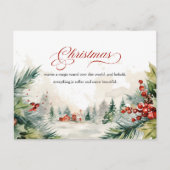 Christmas Message Winter Scene Non Photo シーズンポストカード (正面)