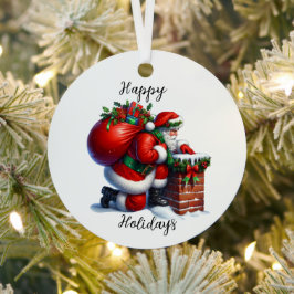 Christmas Metal Circle Ornament メタルオーナメント