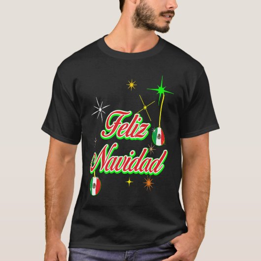 Christmas Mexico Flag  Feliz Navidad Men Women Kid Tシャツ (正面)