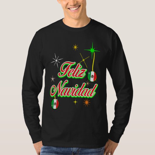 Christmas Mexico Flag  Feliz Navidad Men Women Kid Tシャツ (正面)