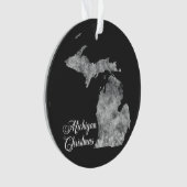 Christmas Michigan State Map Snowflakes オーナメント (正面)
