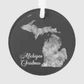 Christmas Michigan State Map Snowflakes オーナメント (裏面)