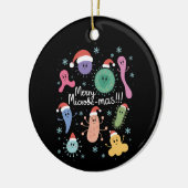 Christmas Microbiology Science Teacher Microbe セラミックオーナメント (左)