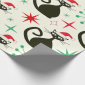 Christmas Mid Century Retro Atomic Cats  ラッピングペーパー (角)