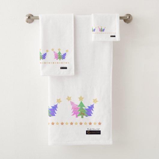 Christmas Mindful Word Art Bath Towels  バスタオルセット (インサイチュ)