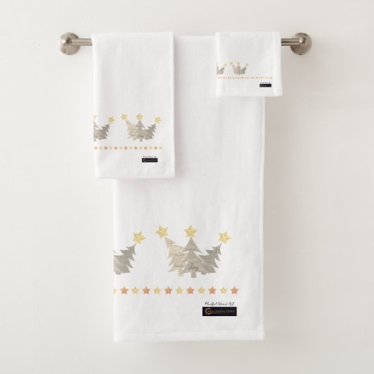 Christmas Mindful Word Art Bath Towels バスタオルセット (インサイチュ)