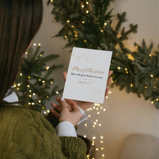 Christmas Mini Card – Gold Line Art (Matt. 1:21) シーズンカード