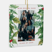 Christmas Mistletoe School College Photo セラミックオーナメント (右)