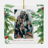 Christmas Mistletoe School College Photo セラミックオーナメント (裏面)