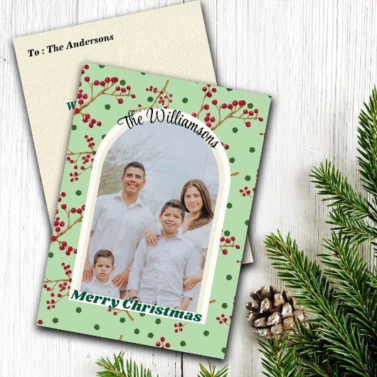 Christmas Mistletoes Custom Photo Holiday Cards シーズンカード
