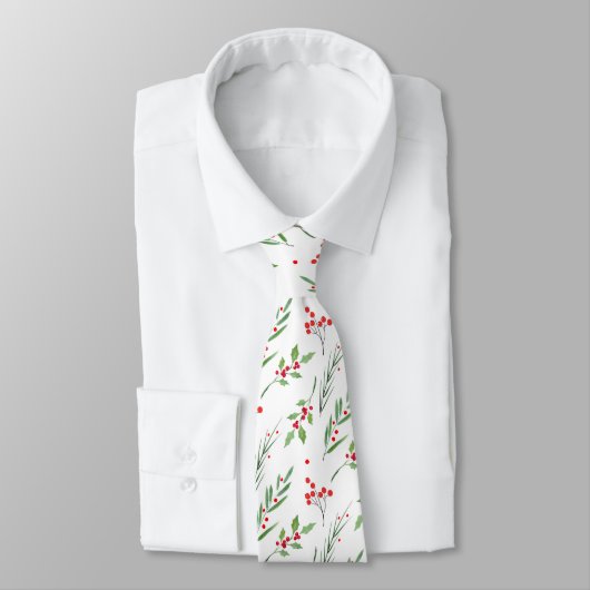 Christmas Mixed Botanical Pattern  Neck Tie ネクタイ (タイ)