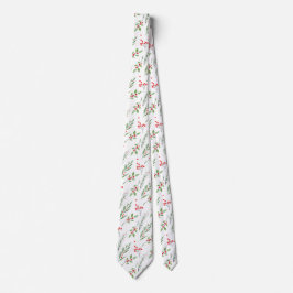 Christmas Mixed Botanical Pattern  Neck Tie ネクタイ