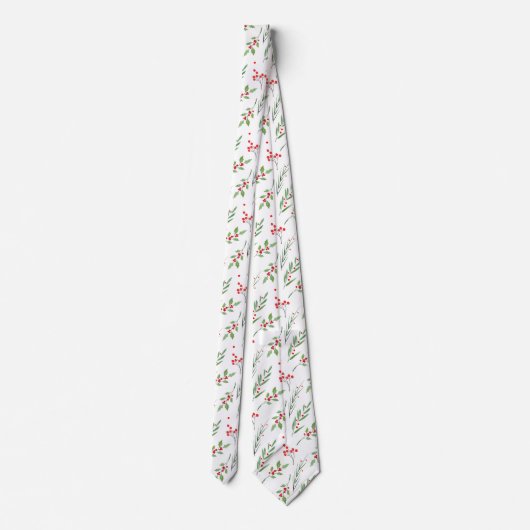 Christmas Mixed Botanical Pattern  Neck Tie ネクタイ (裏面)