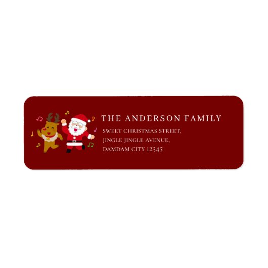Christmas Modern Funny Simple Return Address ラベル (正面)